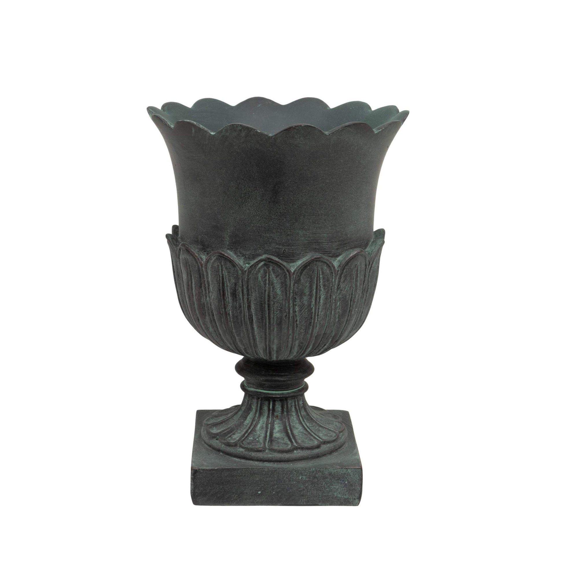 Verdigris Vintage Urn Plant Pot - The Farthing