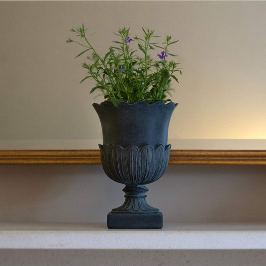 Verdigris Vintage Urn Plant Pot - The Farthing