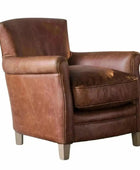  Vintage Brown Manor Leather Armchair3