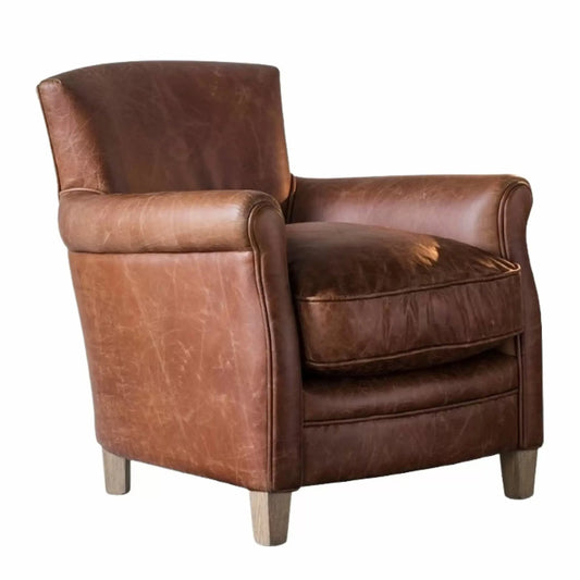  Vintage Brown Manor Leather Armchair3