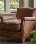 Vintage Brown Manor Leather Armchair 6