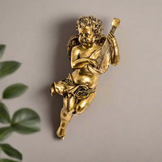 Vintage Gold Wall Cherub