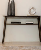 Visby Dark Stained Oak Console Table FARTHING