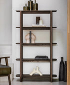 Visby Dark Stained Oak Open Display Shelving Unit FARTHING 2