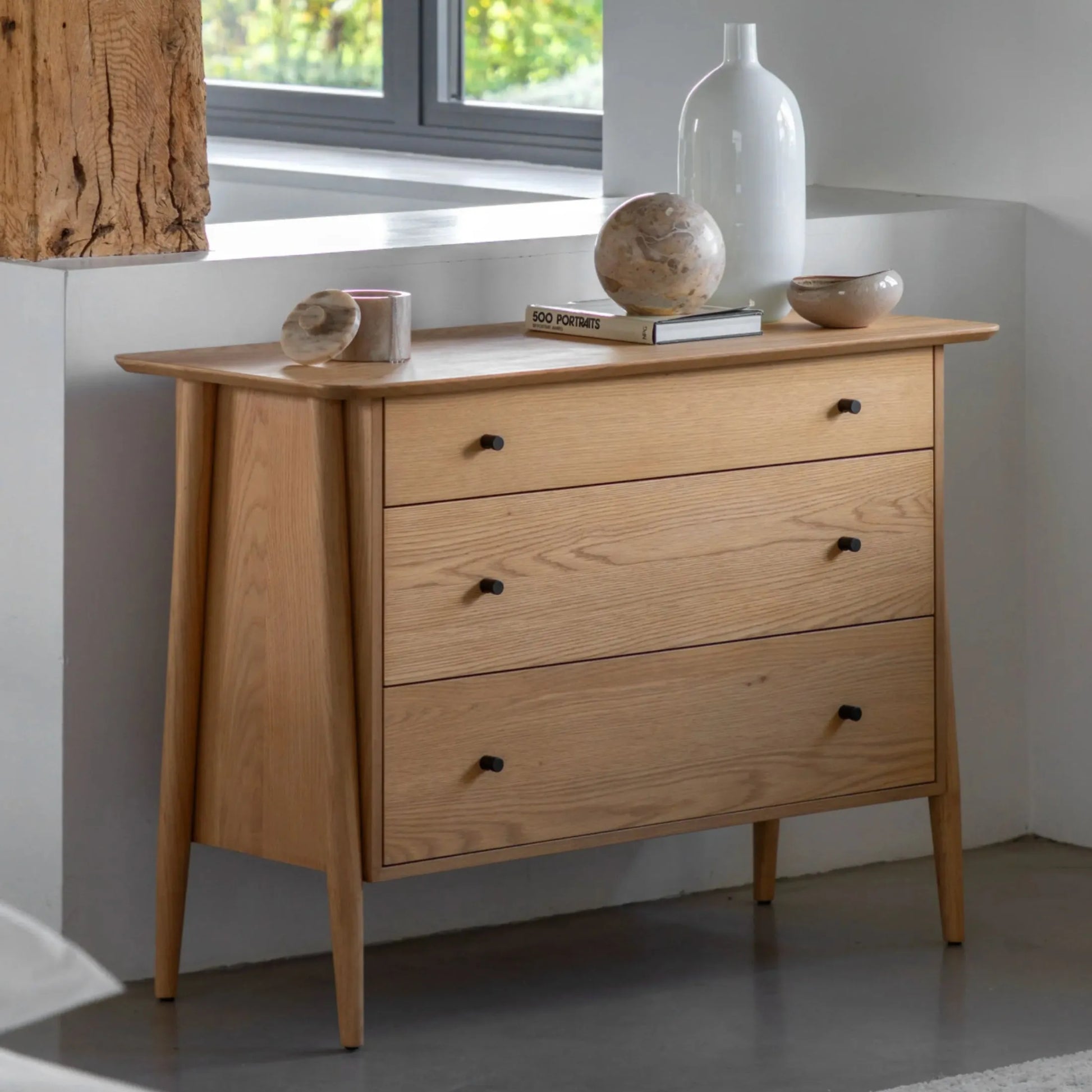 Visby Oak 3 Drawer Chest of Drawers FARTHING 2