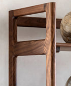 Walnut Open Display Shelf Unit with Cupboard | Farthing  1