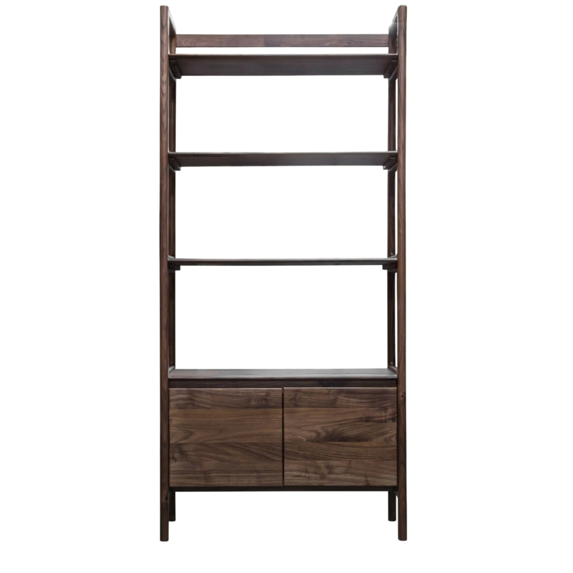 Walnut Open Display Shelf Unit with Cupboard | Farthing  2