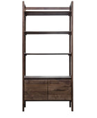 Walnut Open Display Shelf Unit with Cupboard | Farthing  2