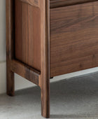 Walnut Open Display Shelf Unit with Cupboard | Farthing  4