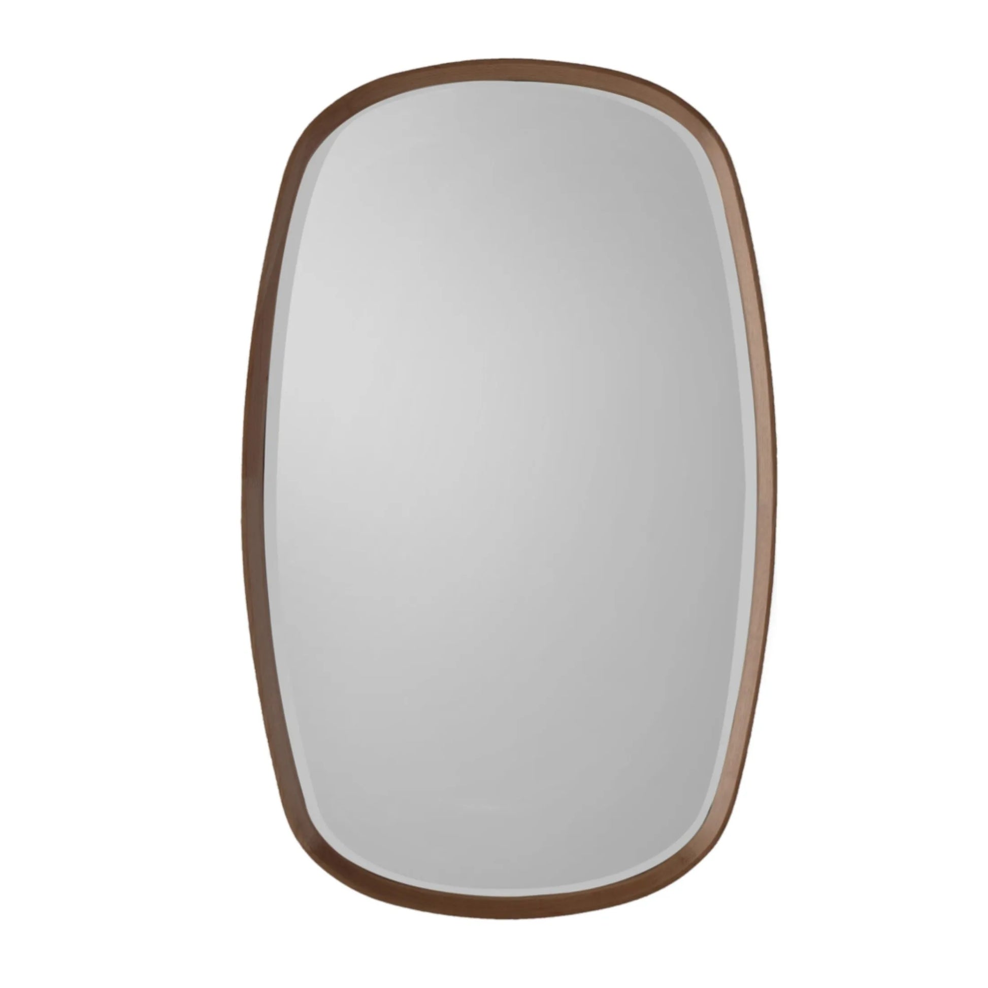 Walnut Solid Wood Oval Wall Mirror 1