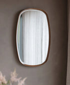 Walnut Solid Wood Oval Wall Mirror 5