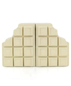 White chocolate bar mold on a white background