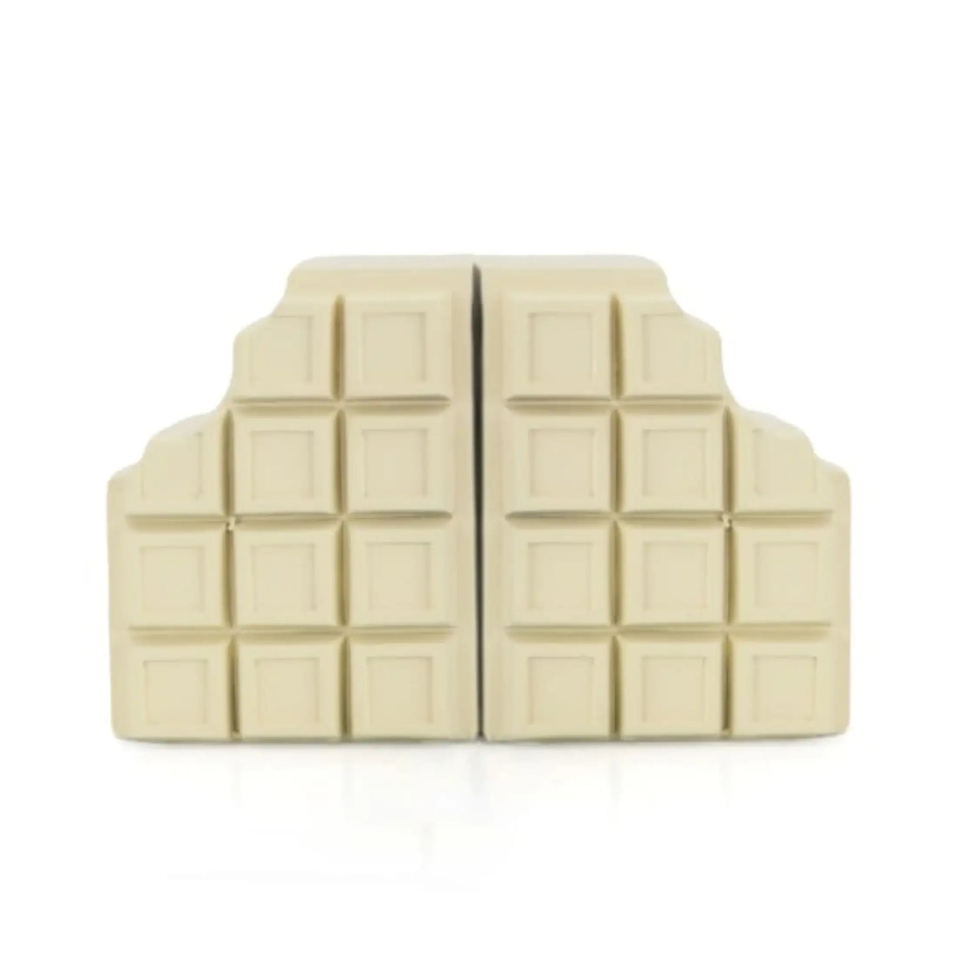 White chocolate bar mold on a white background