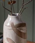 White Crackle Glaze Stoneware Vase - The Farthing