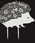 White Hedgehog Garden Silhouette Stake