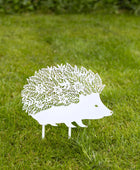 White Hedgehog Garden Silhouette Stake