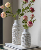 White Reactive Glaze Ceramic Vase Set 66