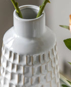 White Reactive Glaze Ceramic Vase Set