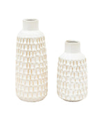 White Reactive Glaze Ceramic Vase Set 4