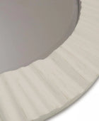 White Round Crinkle Wall Mirror