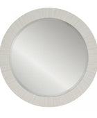 White Round Crinkle Wall Mirror 1
