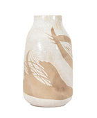 White & Brown Crackle Glaze Stoneware Vase FARTHING 1