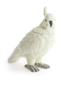 White Parrot Ceramic Jar
