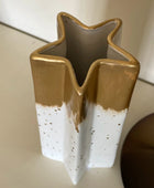 White and Gold Star Vase