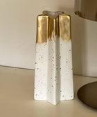 White and Gold Star Vase 2