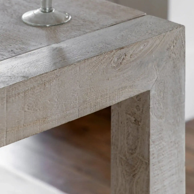 Whitewashed Rustic Chunky Mango Wood Dining Table | The Farthing