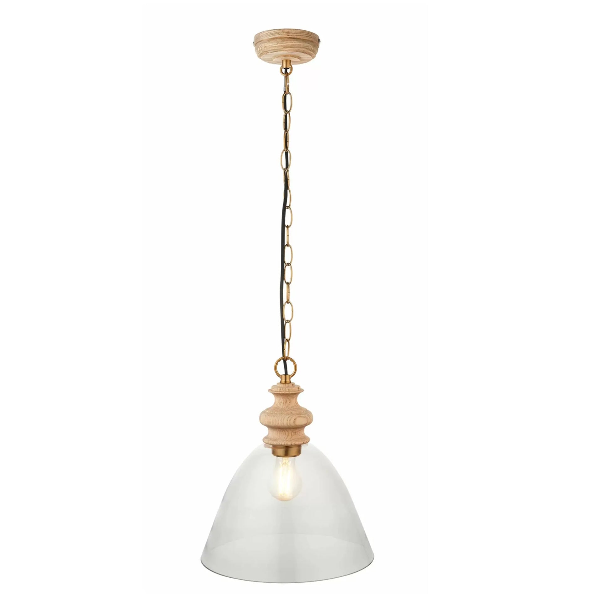 Wood and Glass Farm House Pendant Light 1