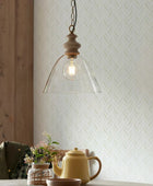 Wood and Glass Farm House Pendant Light 7