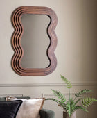 Wooden Wavy Edge Wall Mirror