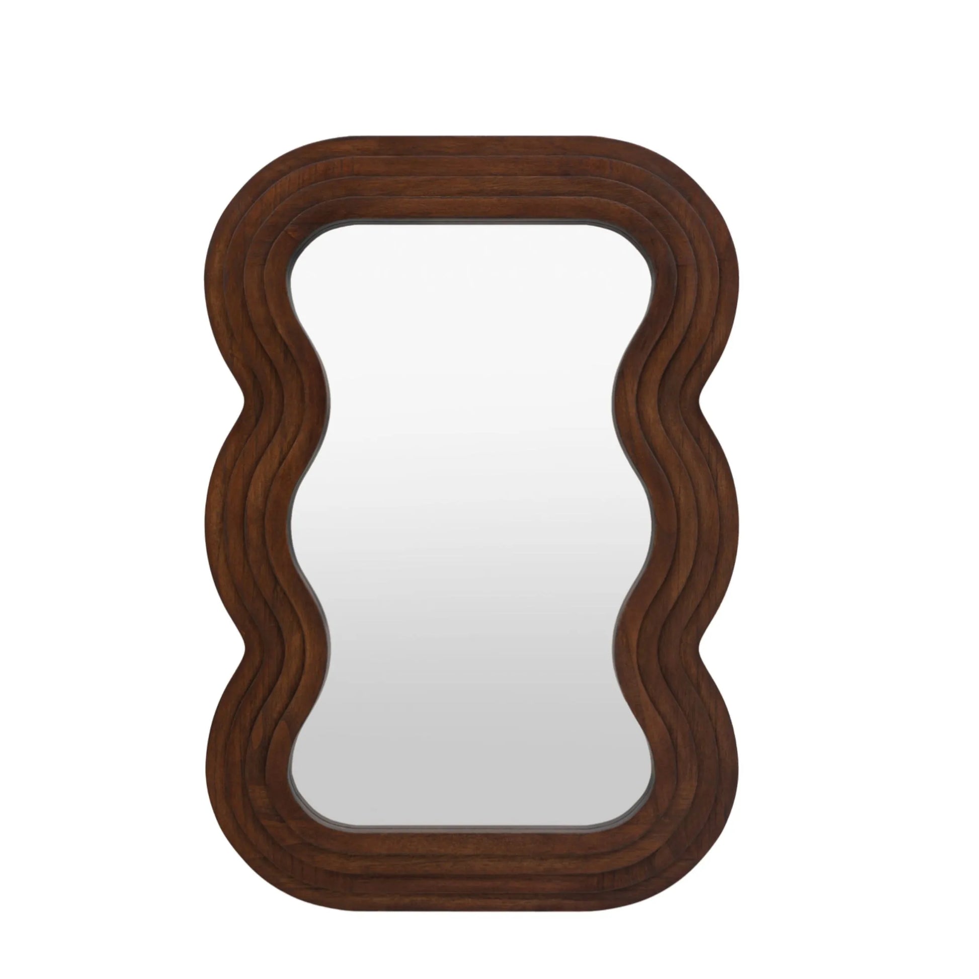 Wooden Wavy Edge Wall Mirror 1