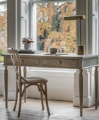 Wooden Parquet Styled 2 Drawer Desk | Farthing 2