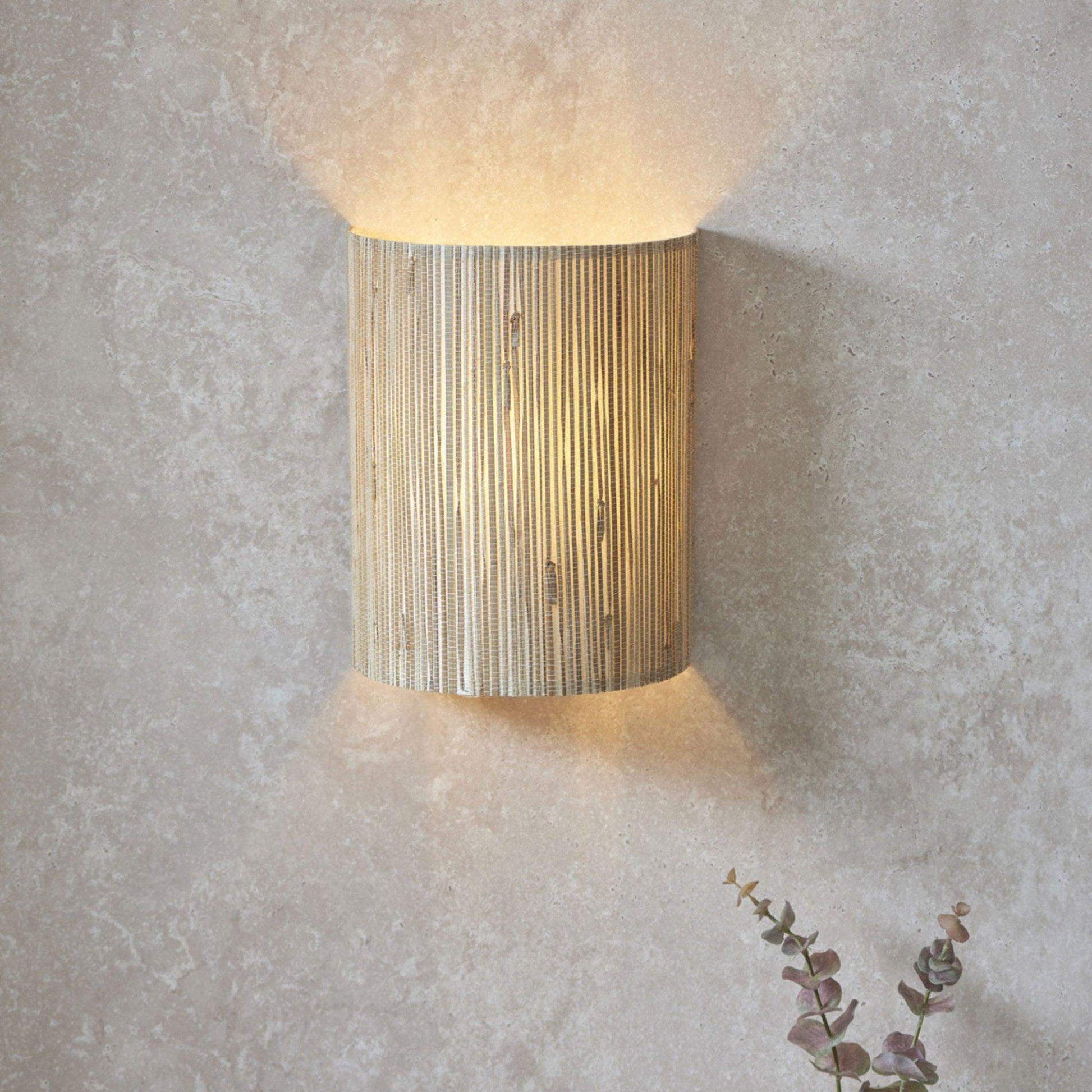 Woven Natural Seagrass Arc Wall Light - The Farthing