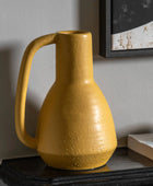 Yellow Textured Mid Century Inspired Bottle Vase 5