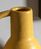 Yellow Textured Mid Century Inspired Bottle Vase