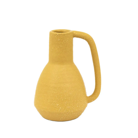Yellow Textured Mid Century Inspired Bottle Vase 1