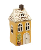 Yellow Ceramic House Tea Light Holder