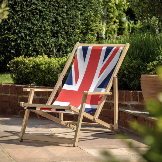 Acacia Wood Union Jack Deck Chair - The Farthing