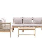 Acacia Wooden and rope Outdoor Corner Sofa Set - The Farthing