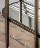 Aged Bronze Metal and Glass Semi Circle Shelf Unit - The Farthing