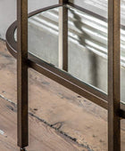 Aged Bronze Metal and Glass Semi Circle Shelf Unit - The Farthing