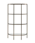 Aged Bronze Metal and Glass Semi Circle Shelf Unit - The Farthing