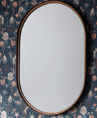 Aged Bronze Oval Metal Wall Mirror - The Farthing