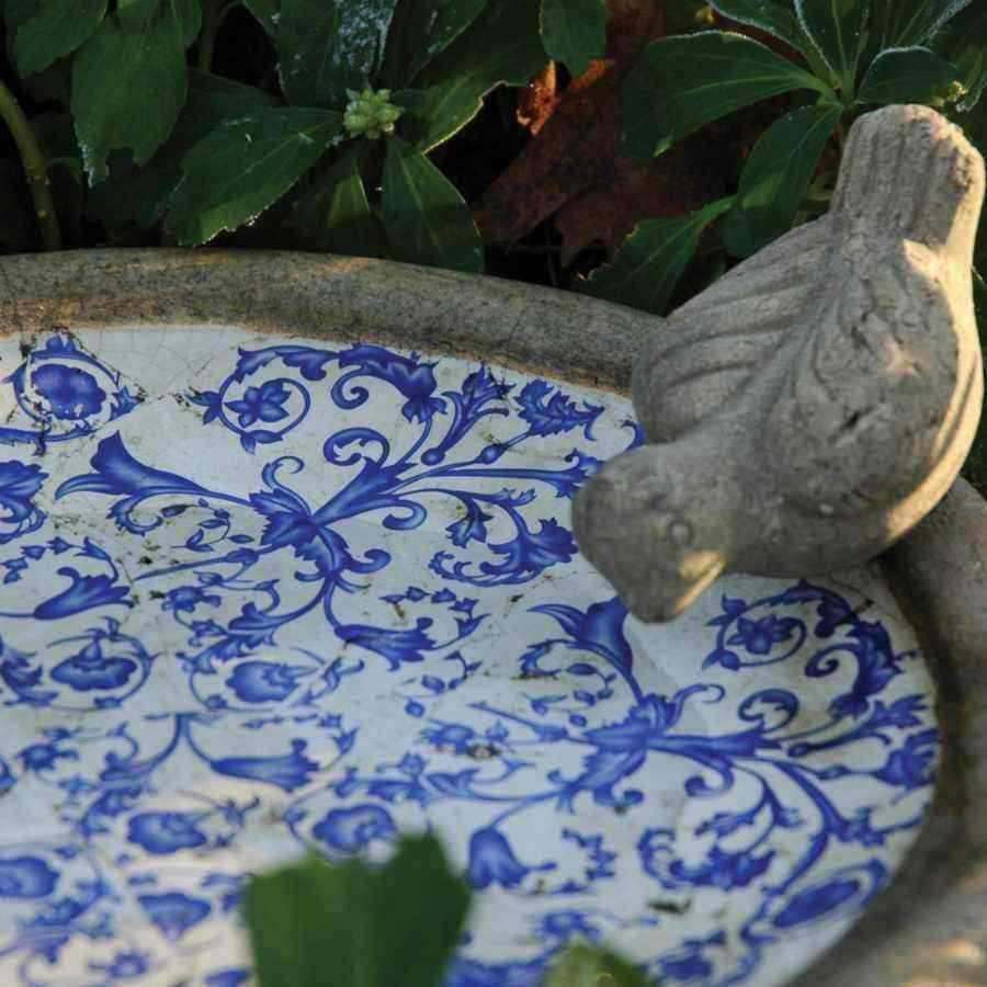 Aged Ceramic Bird Bath - The Farthing