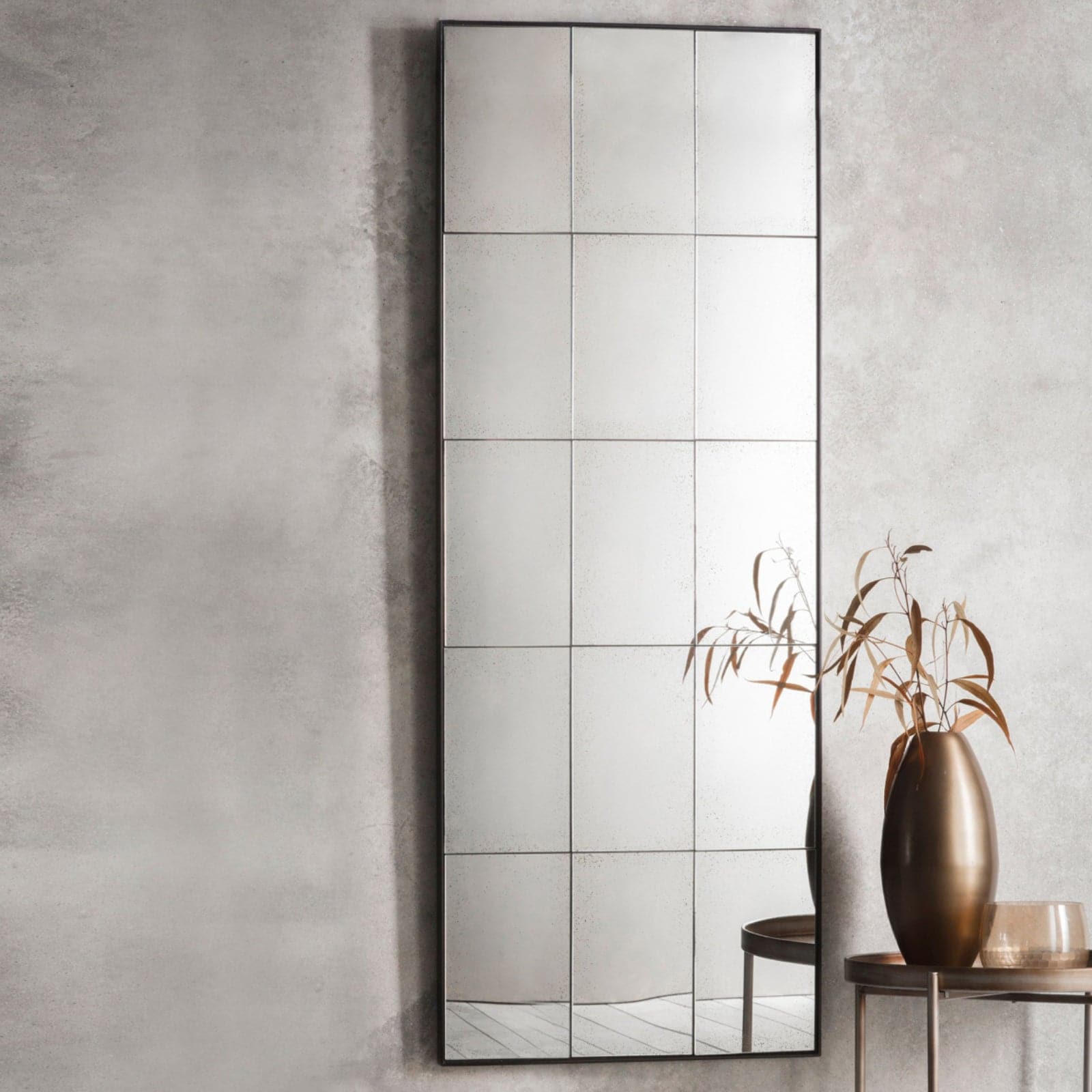 Aged Glass Tall Panel Mirror - The Farthing