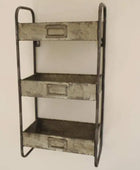 Aged Metal Wall Storage Unit - The Farthing
