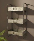 Aged Metal Wall Storage Unit